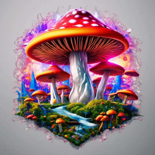 Mushroom Forest 4" Glossy Vinyl Sticker - Viking Lab Supply