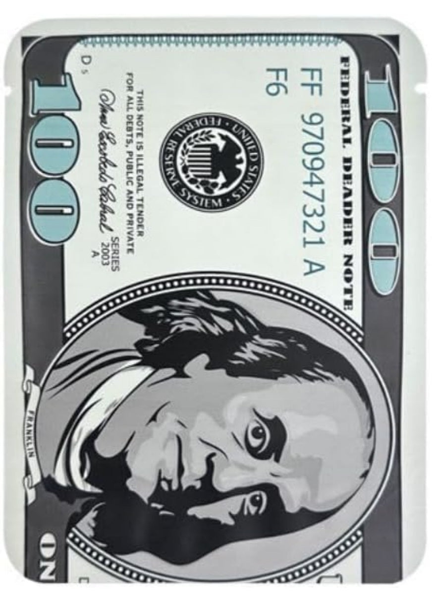 $100 bill 3.5 G mylar sold here