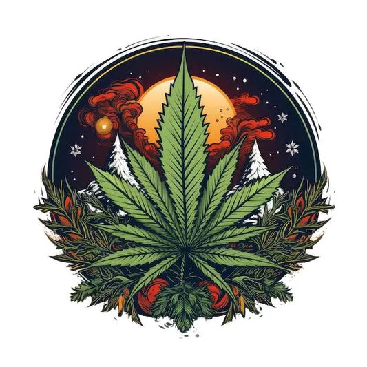 Xmas Weed #1 - 4" Glossy Vinyl Sticker - Viking Lab Supply