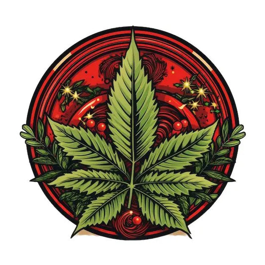 Xmas Weed #2 - 4" Glossy Vinyl Sticker - Viking Lab Supply