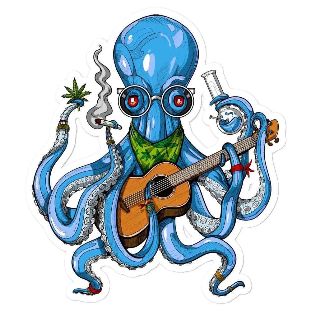 Octopus Strum 4" Glossy Vinyl Sticker - Viking Lab Supply