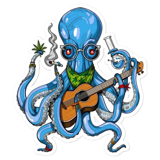 Octopus Strum 4" Glossy Vinyl Sticker - Viking Lab Supply