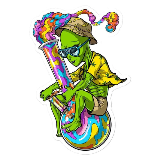 Alien Bong 4" Glossy Vinyl Sticker - Viking Lab Supply