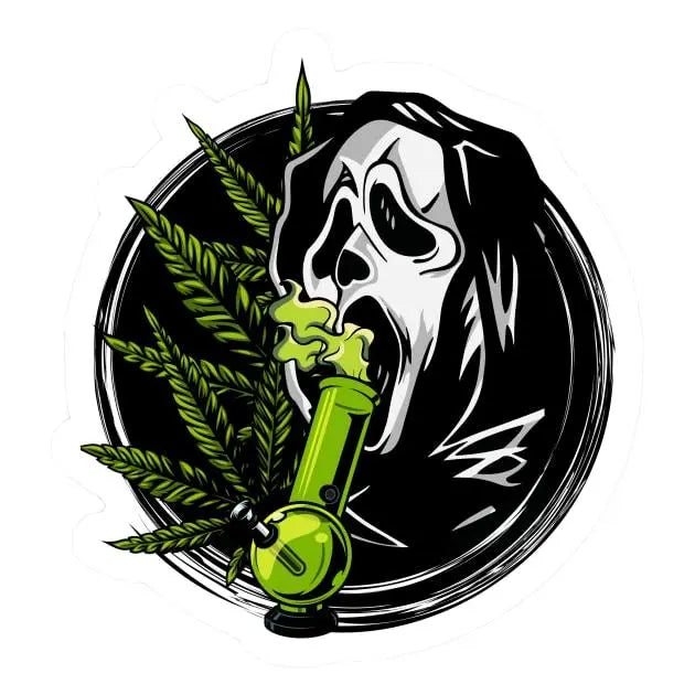 Ghostface Bong 4" Glossy Vinyl Sticker - Viking Lab Supply