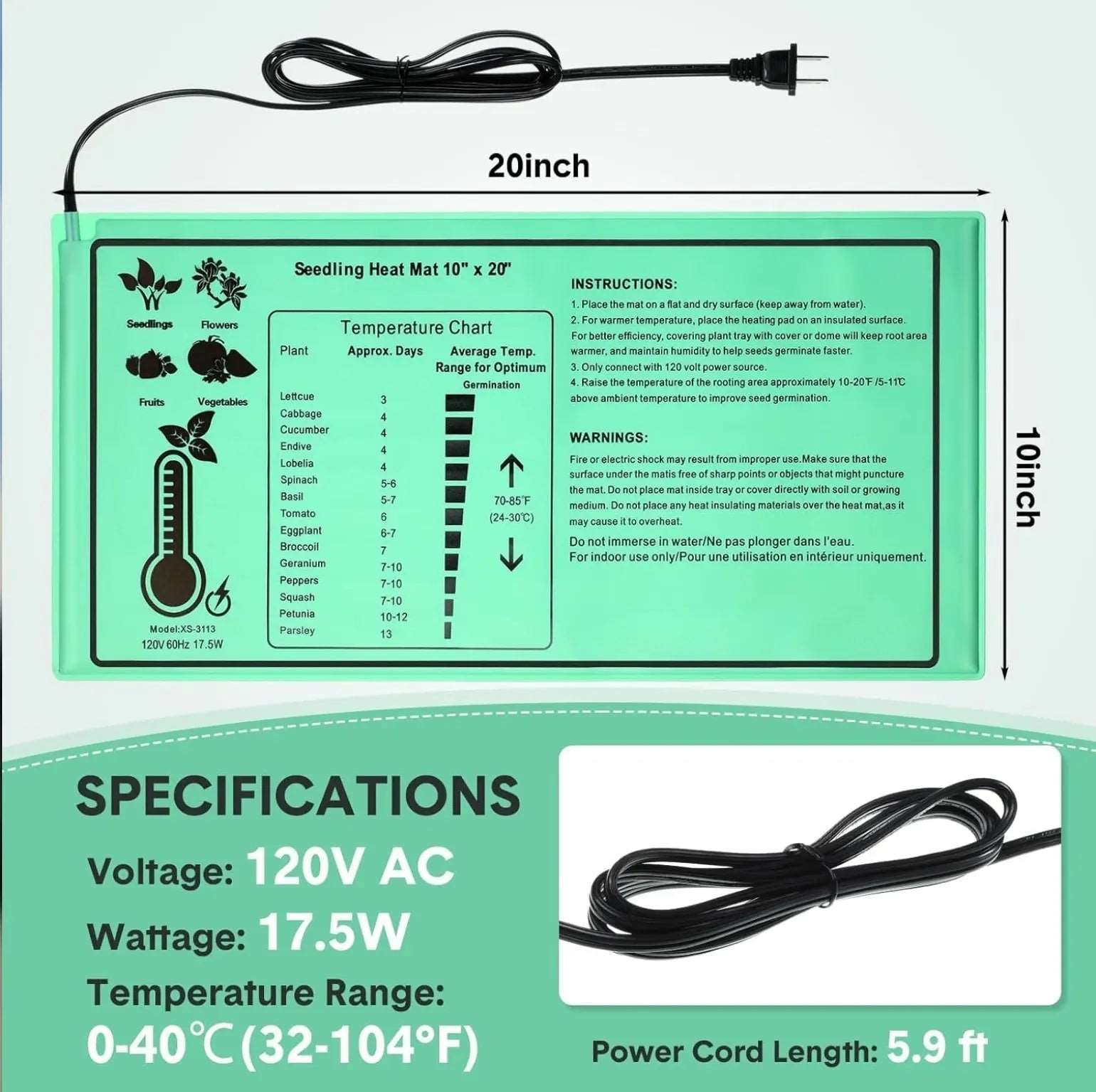 Mycology and Plant Seed Starter Heat Pad - Viking Lab Supply