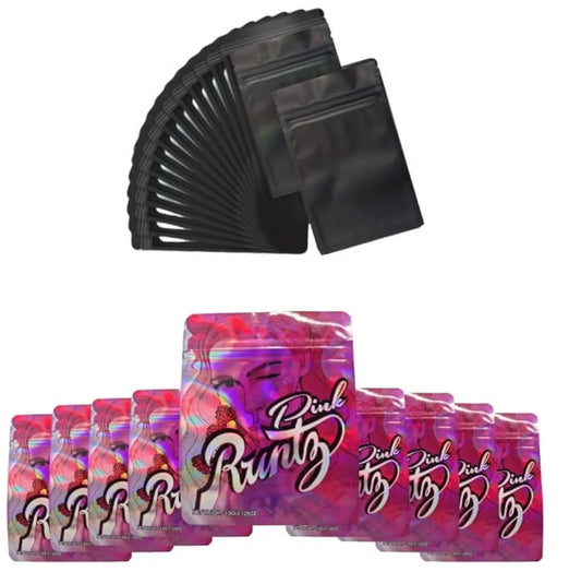 Pink Runtz Printed 5 x 4 Inch Resealable Mylar Bags sold here