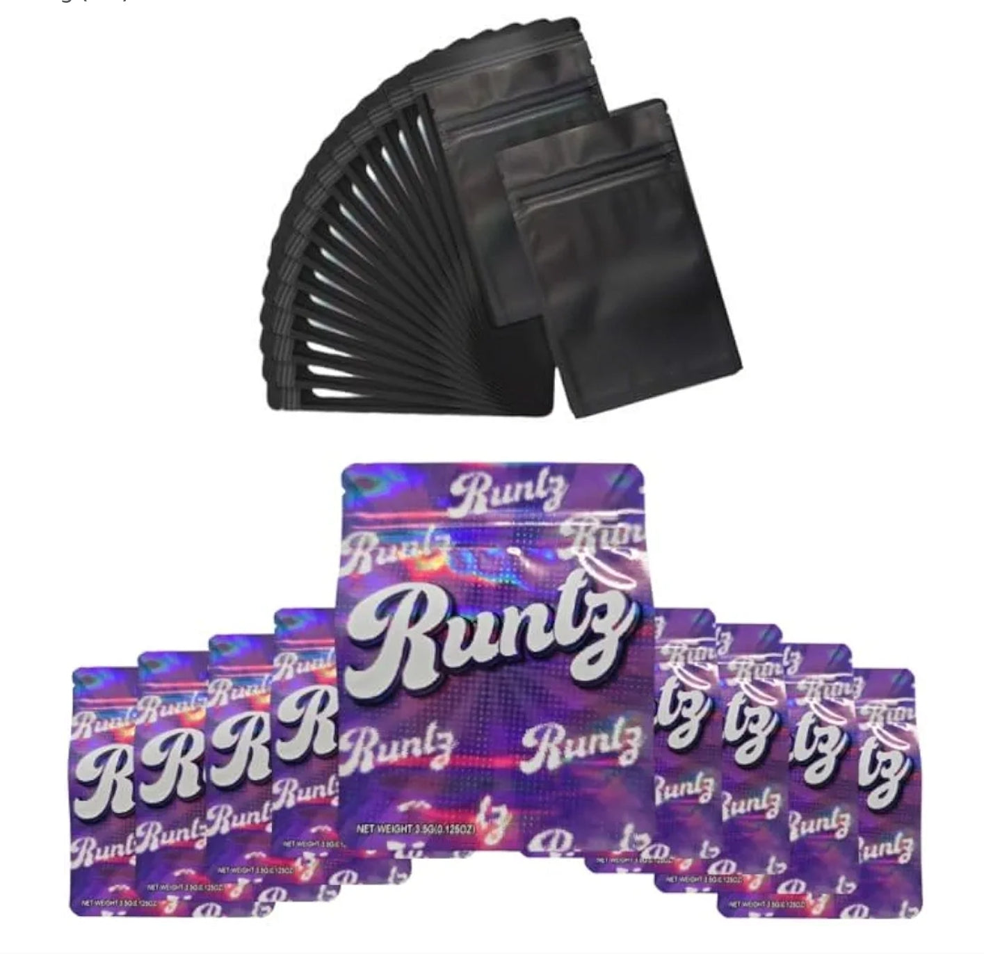 Runtz Printed 5 x 4 Inch Resealable Mylar Bags sold here