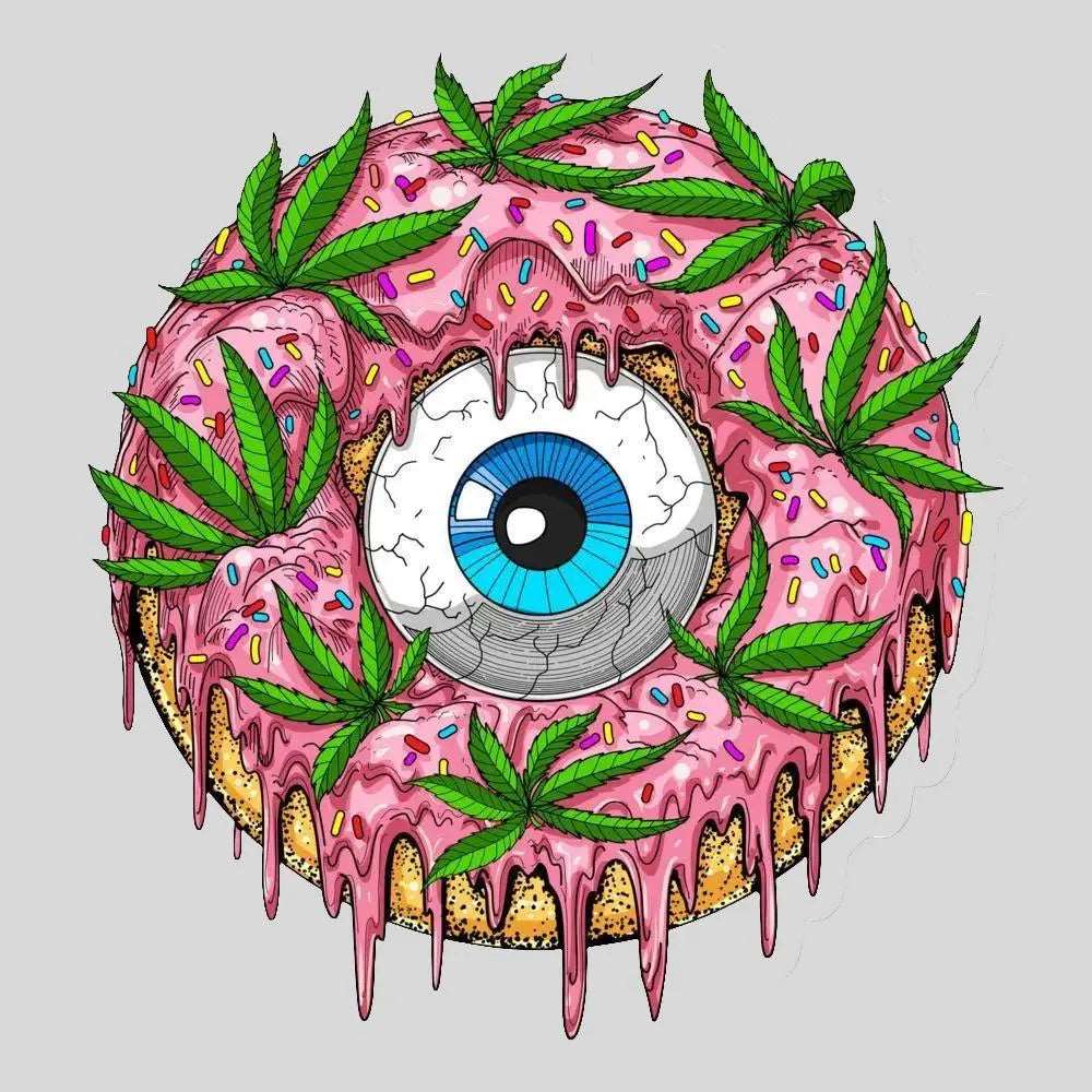 Psychedelic Donut 4" Glossy Vinyl Sticker Viking Lab Supply