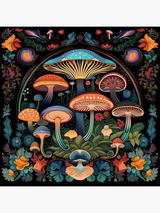 Trippy Mushroom 4" Glossy Vinyl Sticker - Viking Lab Supply