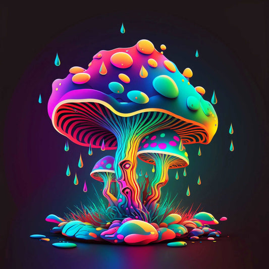 Trippy Raindrop Mushroom 4" Glossy Vinyl Sticker - Viking Lab Supply