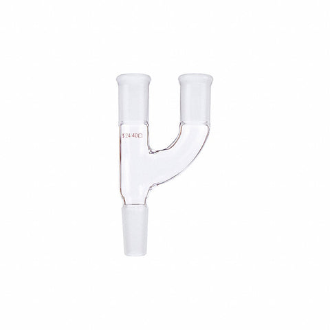 3 Way Claisen Adapter (24/40) used to convert the top of a round bottom flask from one opening into two, convert round bottom flask from one opening to two