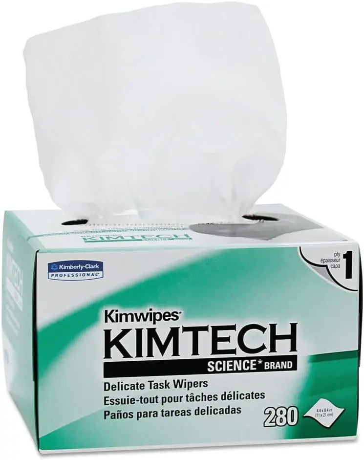 Kimtech 34120 Kimwipes 4-2/5 in. x 8-2/5 in. 1-Ply Delicate Task Wipers - Viking Lab Supply