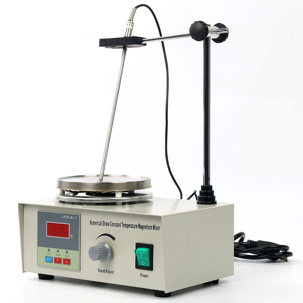 Heated hot plate with a magnetic stirrer output is in Celsius.110V Heated Hot plate intended for lab usage, multipurpose heated hot plate sold by Viking Lab