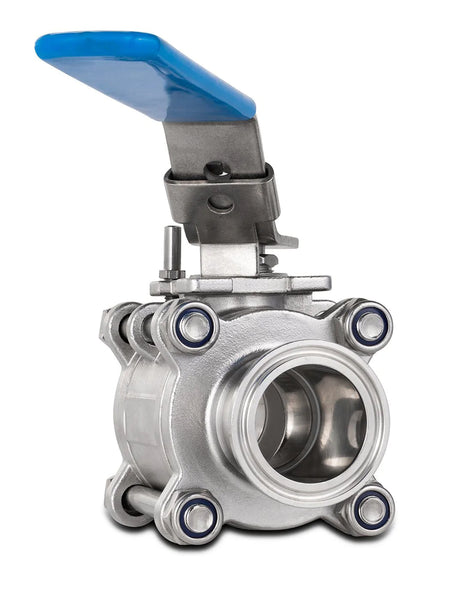 The 316L Stainless Steel Tri-Clamp Sanitary connection ball valve allows the user to restrict flow on their extraction system and close off a connection to a spool to allow the material to soak for longer durations extracting more of the essential oils.