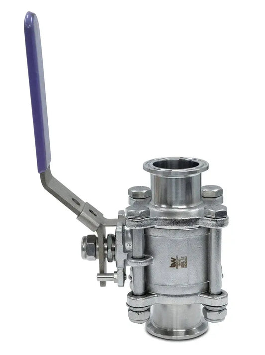 The 316L Stainless Steel Tri-Clamp Sanitary connection ball valve allows the user to restrict flow on their extraction system and close off a connection to a spool to allow the material to soak for longer durations extracting more of the essential oils.