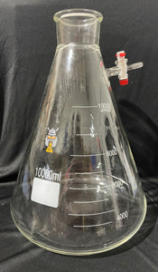 Capacity - 10,000 milliliter Material - Borosilicate Glass Joint Size - 65/50 Stop Cock Valve on Vacuum Port, Erlenmeyer Flask with Vacuum Port